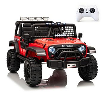 24V 2-Seater Kids 4WD Ride-On Truck w/ Parent Remote, Suspension & LED Lights