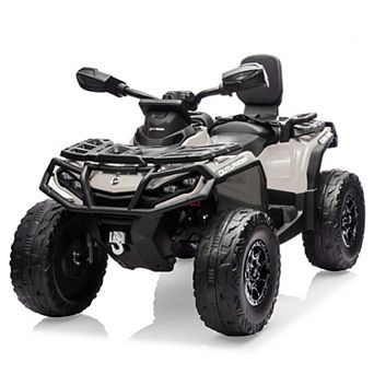 24V 2-Seater 4WD ATV w/ 800W Motor, Remote & Leather Seats, Yellow
