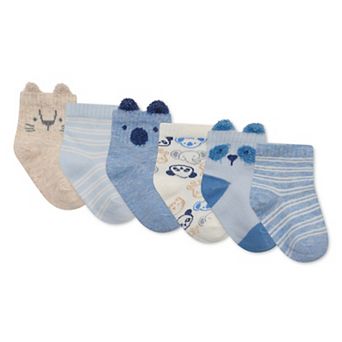 Huggies® Panda Tiger Koala 6-Pack Quarter Socks