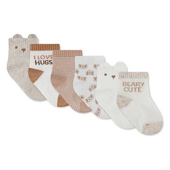 Huggies® Beary Cute 6-Pack Quarter Socks