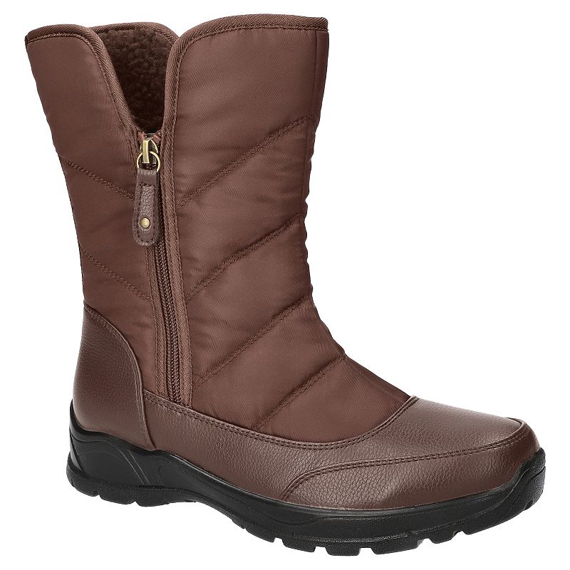 Easy Street Snowfall Women's Insulated Zip Winter Boots, Size: 8.5, Brown