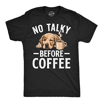 Mens Funny T Shirts No Talky Before Coffee Sarcastic Caffeine Lovers Tee For Men