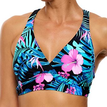 Women's N Surplice Wrap V-Neck Sport Swim Top
