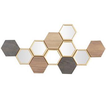 CosmoLiving by Cosmopolitan Honeycomb Wall Decor with Mirrors