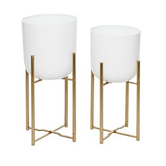 CosmoLiving by Cosmopolitan Metal Dome Planter with Removable Stand