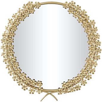CosmoLiving by Cosmopolitan Metal 3D Floral Wall Mirror
