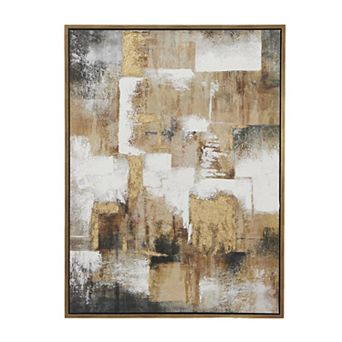 CosmoLiving by Cosmopolitan Canvas Textured Framed Wall Art with Gold Foil Details