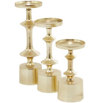 CosmoLiving by Cosmopolitan Aluminum Metal Decorative Candle Holder Set of 3