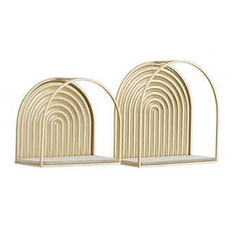 CosmoLiving by Cosmopolitan Metal Arched 2-Shelf Wall Shelf
