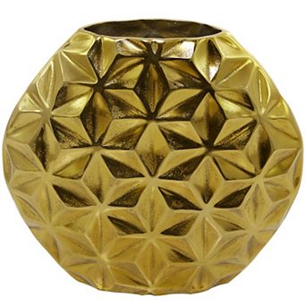 CosmoLiving by Cosmopolitan Aluminum Metal Faceted Decorative Vase