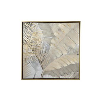 CosmoLiving by Cosmopolitan Canvas Layered Leaf Framed Wall Art