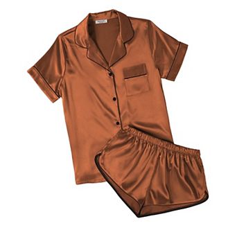 Ekouaer Womens Pajamas Short Sleeve PJS Shorts Set Soft Button Down Sleepwear 2 pc