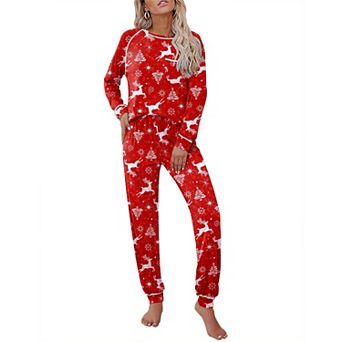 Ekouaer Pajamas Set Soft Comfy Pajamas Sets Long Sleeve Sleepwear Loungewear