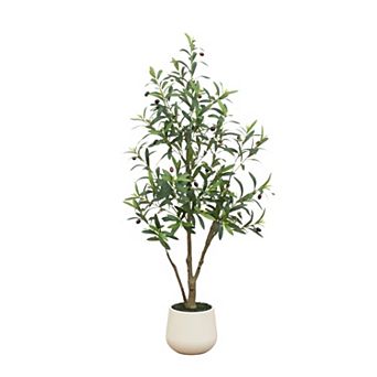 nearly natural 4-Foot Artificial Olive Tree Decorative Planter