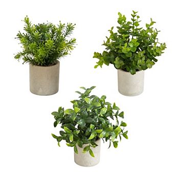 nearly natural Artificial Mini Greenery Potted Plant 3-Pack