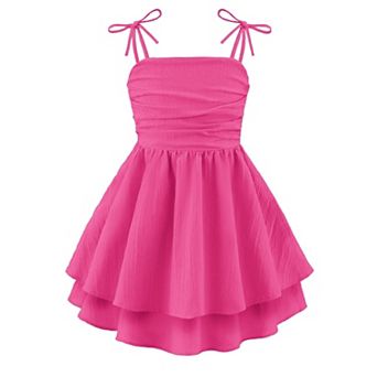 Arshiner Girl Dress Spaghetti Strap Midi Summer Easter Beach Boho Casual Formal Tween
