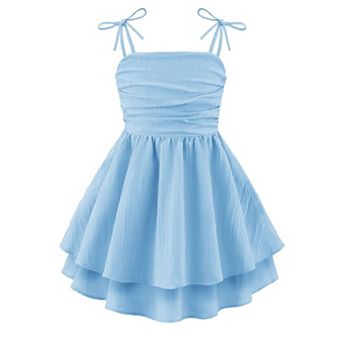 Arshiner Girl Dress Spaghetti Strap Midi Summer Easter Beach Boho Casual Formal Tween