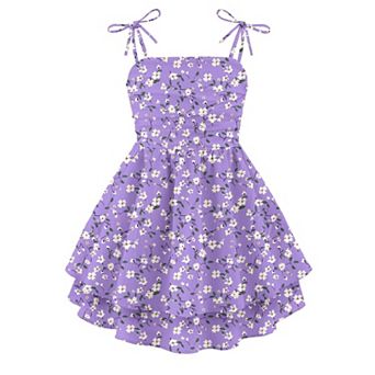 Arshiner Girl Dress Spaghetti Strap Midi Summer Easter Beach Boho Casual Formal Tween