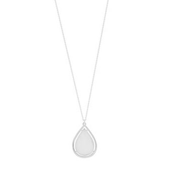LC Lauren Conrad Silver Tone Enamel Teardrop Pendant Necklace