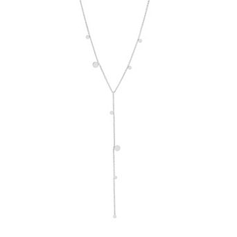 LC Lauren Conrad Silver Tone Polished Delicate Dots Y Necklace