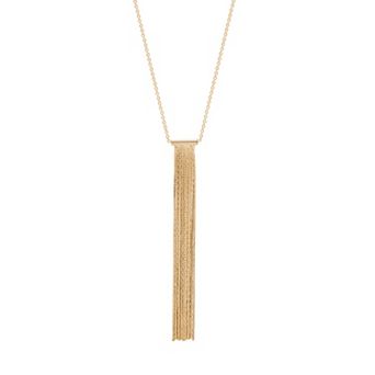 LC Lauren Conrad Gold Tone Fringe Pendant Necklace
