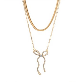LC Lauren Conrad Gold-Tone Bow Layered Necklace