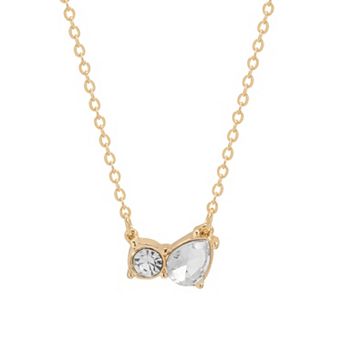LC Lauren Conrad Gold Tone Teardrop Stones Short Necklace