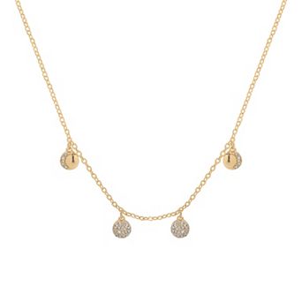 LC Lauren Conrad Gold Tone Pave Discs Short Necklace