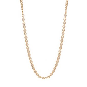 LC Lauren Conrad Gold-Tone Caged Simulated Pearls Necklace