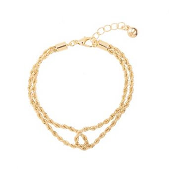 LC Lauren Conrad Gold-Tone Intertwined Rope Chain Bracelet