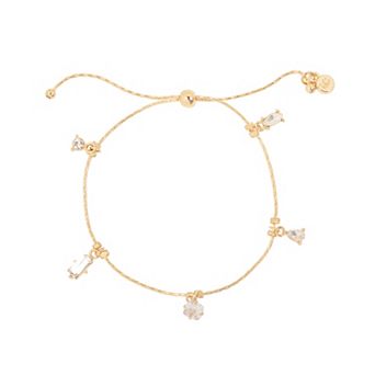 LC Lauren Conrad Gold-Tone Crystal Charm Pull-Tie Bracelet