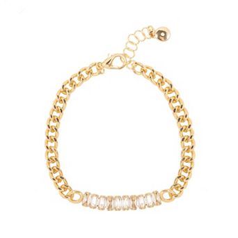 LC Lauren Conrad Gold-Tone Chunky Cable Link Baguette Bracelet
