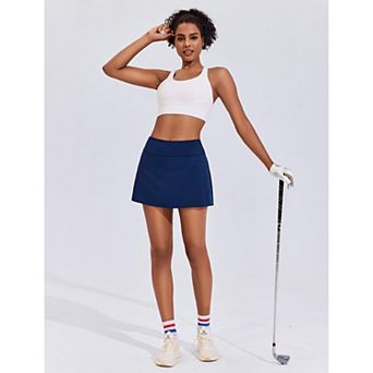 Pinspark Women High Waisted Tennis Skirts Lightweight Golf Skort Built-in Shorts Cute Workout Skirt