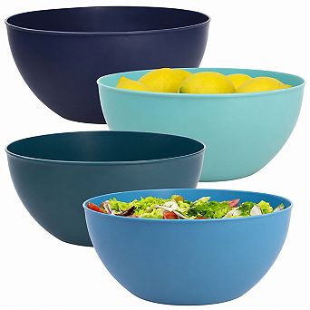 10 Inch Reusable Plastic Serving Bowls Set of 4 Versatile for All Occasions