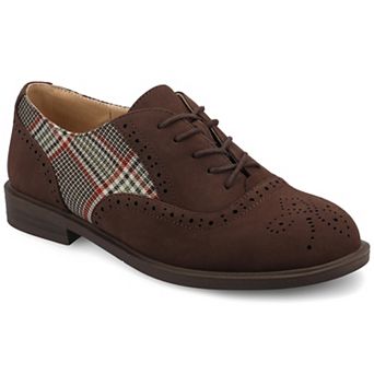 Journee Bria Women's Lace-Up Almond Toe Oxfords