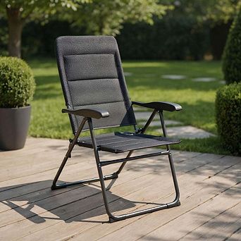 4 Pack Foldable Patio Dining Chairs with Adjustable Backrest, Black All Weather Set