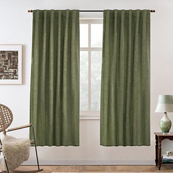 DriftAway 100% Blackout Linen Textured Curtains Double Layer Drape Farmhouse Thermal Insulated