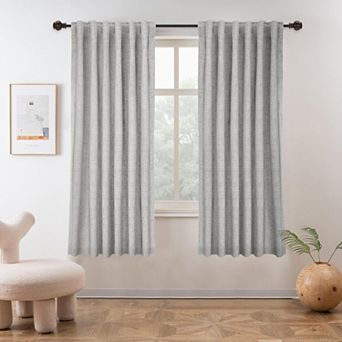 DriftAway 100% Blackout Linen Textured Curtains Double Layer Drape Farmhouse Thermal Insulated