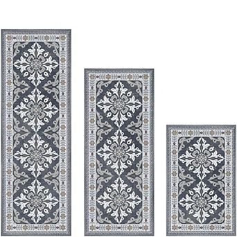 BOGASYL 3 pc Kitchen Rugs Non-Slip Washable Floor Mats