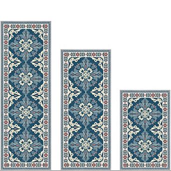 BOGASYL 3 pc Kitchen Rugs Non-Slip Washable Floor Mats
