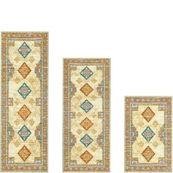 BOGASYL Boho Non Slip Kitchen Rugs Set of 3 (20"x32"+20"x48"+20"x59")