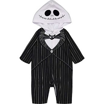 Disney Nightmare Before Christmas Jack Skellington Cosplay Hooded One Piece Jumpsuit