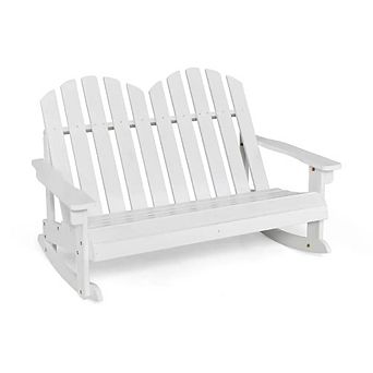 Outdoor Kid Adirondack Rocking Chair Solid Wood for Backyard