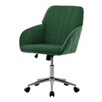 Modern Velvet Office Chair with Adjustable Height, Swivel Metal Base and Ergonomic Backrest