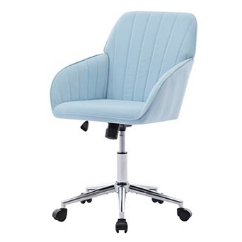 Modern Velvet Office Chair with Adjustable Height, Swivel Metal Base and Ergonomic Backrest