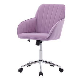 Modern Velvet Office Chair with Adjustable Height, Swivel Metal Base and Ergonomic Backrest