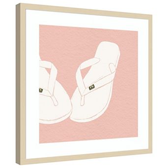 Chinelos by Yuyu Pont Wood Framed Wall Art Print