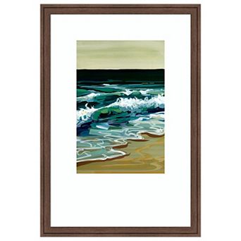 Dark Waves by Brook Page Wood Framed Wall Art Print