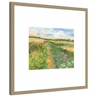 Windswept Flower Field I by Victoria Barnes Wood Framed Wall Art Print