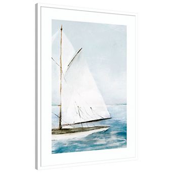 Sailboat on Calm Waters II by PI Studio Wood Framed Wall Art Print